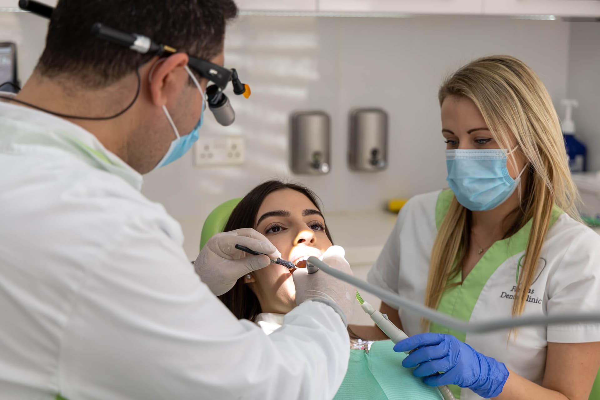 Interior of Farfaras Dental Clinic showing modern dental equipment in Paphos, Cyprus